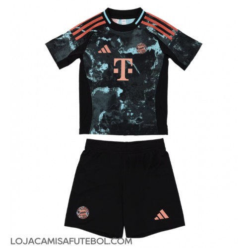 Camisa de Futebol Bayern Munich Equipamento Secundário Infantil 2024-25 Manga Curta (+ Calças curtas)